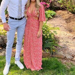 AFRM Pink Floral Maxi Dress